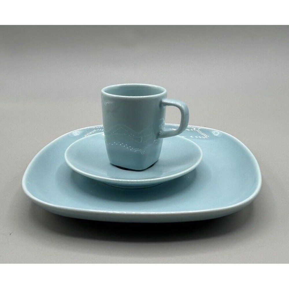 Ikea 365 Susan Pryke Turquoise Color espresso cups ONE CUP/SAUCER & SALAD PLATE